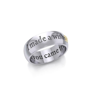 I made a wish and you came true Empower Word Silver and 14K Gold Accent Ring TRV3865 - Jewelry